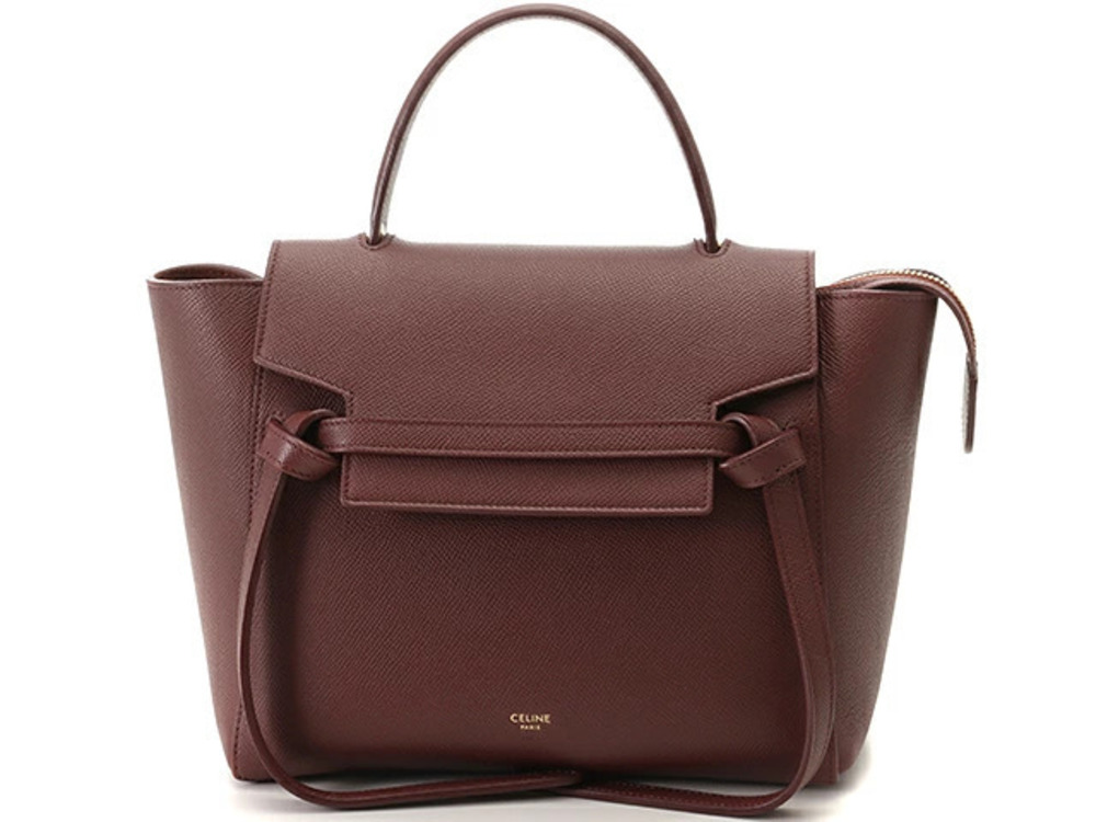 Celine Belt Bag Bordeaux Purple Brown Leather